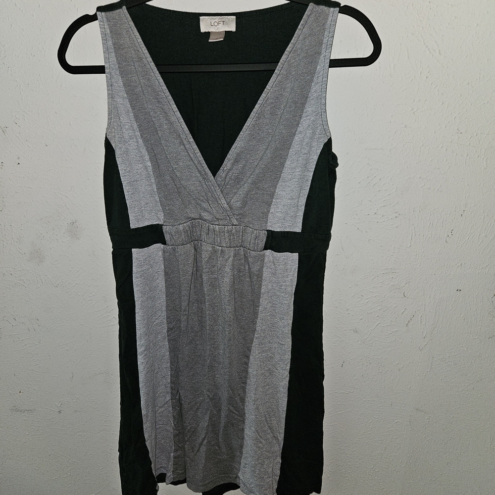 LOFT Women's Black and Gray Dress